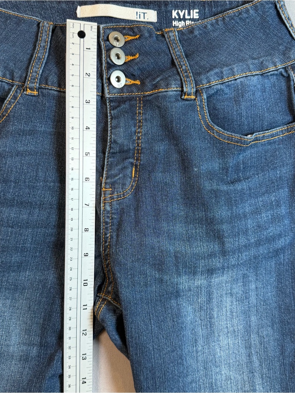 iT Jeans Kylie High Rise Skinny Women’s sz13 Dark Blue Stretch Wide Waist Jeans - Picture 7 of 11